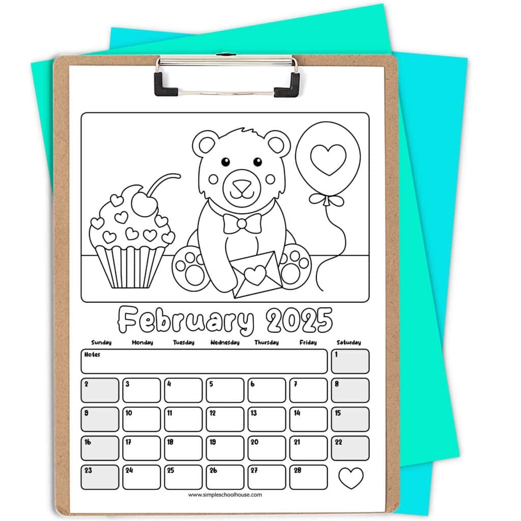 Free Printable Coloring Calendar For Kids In 2025 Mindfulmazing