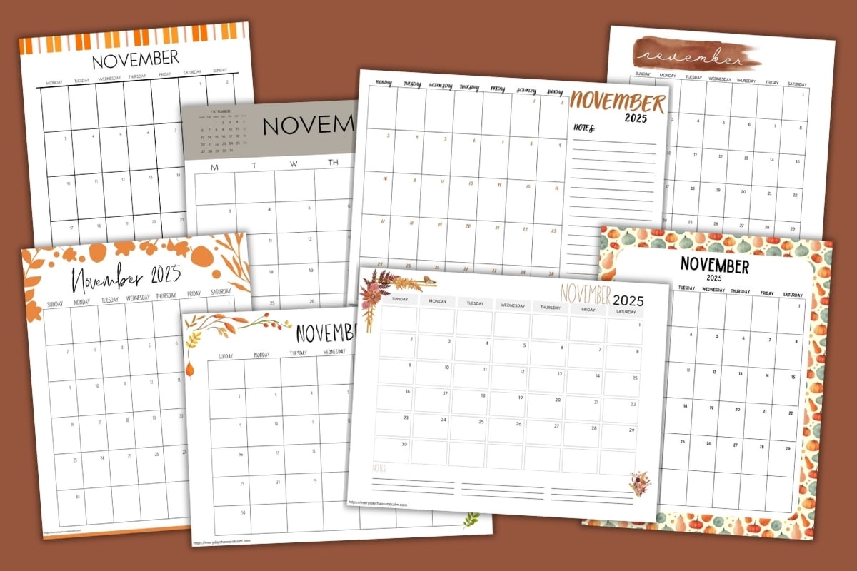 November 2025 Calendar Printable Free Days Lined