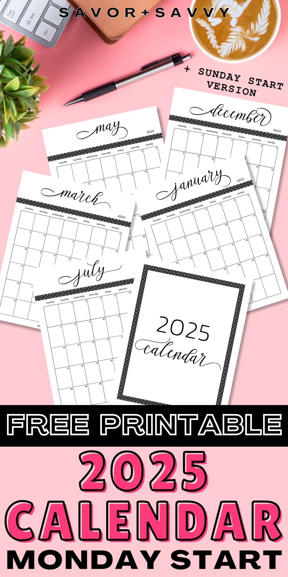 Free Printable 2025 Calendar Monday Start