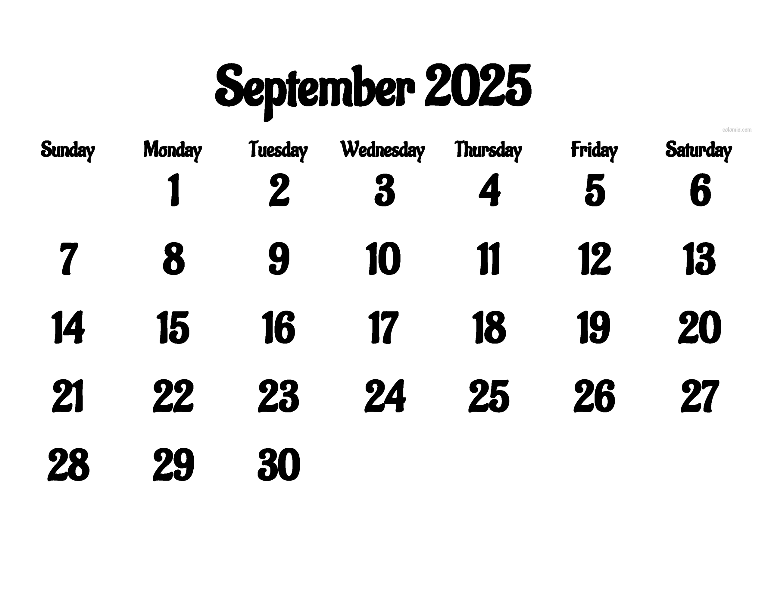 Wiki Calendar September 2025