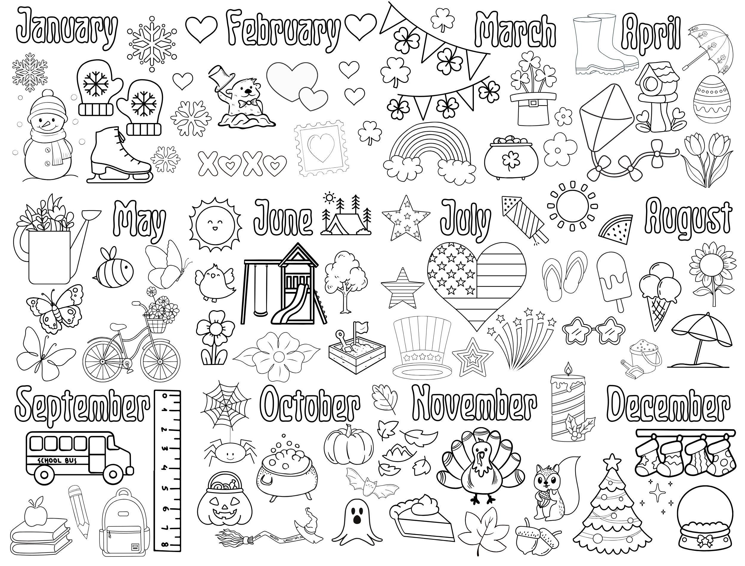 Giant Printable Coloring Page Calendar Seeing Dandy Blog