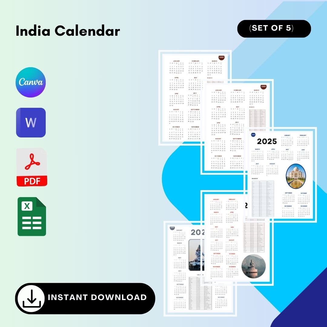 Indian Calendar 2025 With Holidays Printable