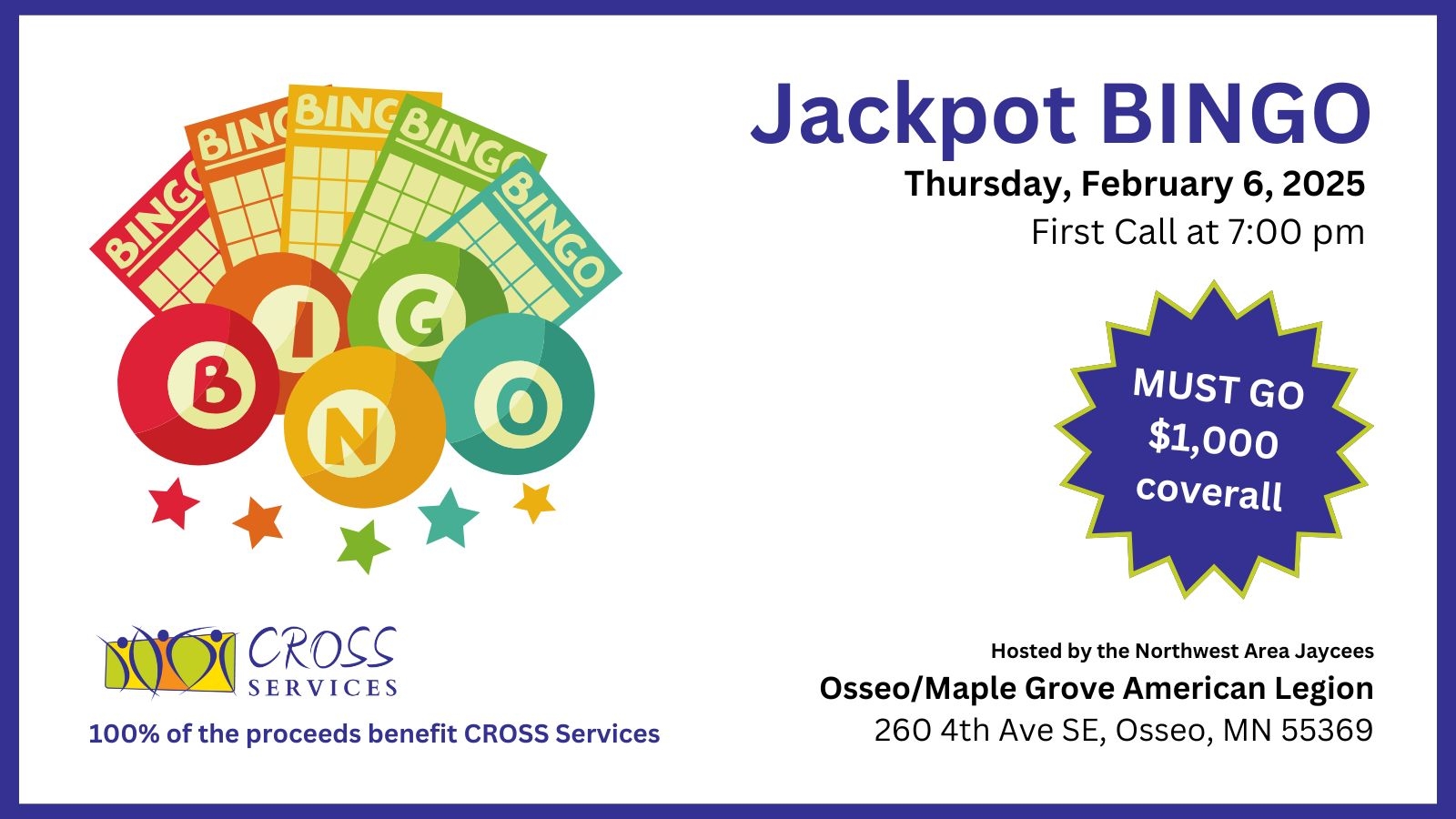 Jackpot BINGO At The Legion CROSS Services