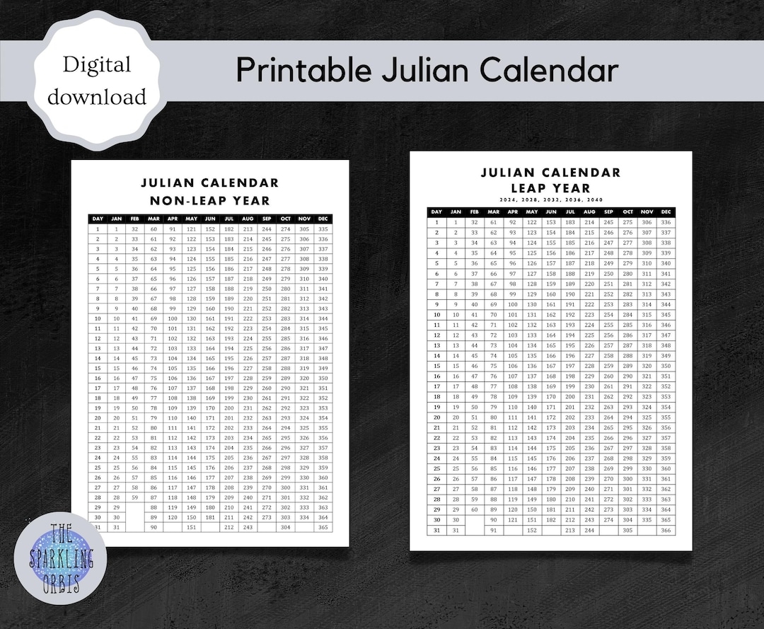 Julian Calendar Military Government Digital Download Printable PDF Leap Year And Non leap Year A4 Etsy