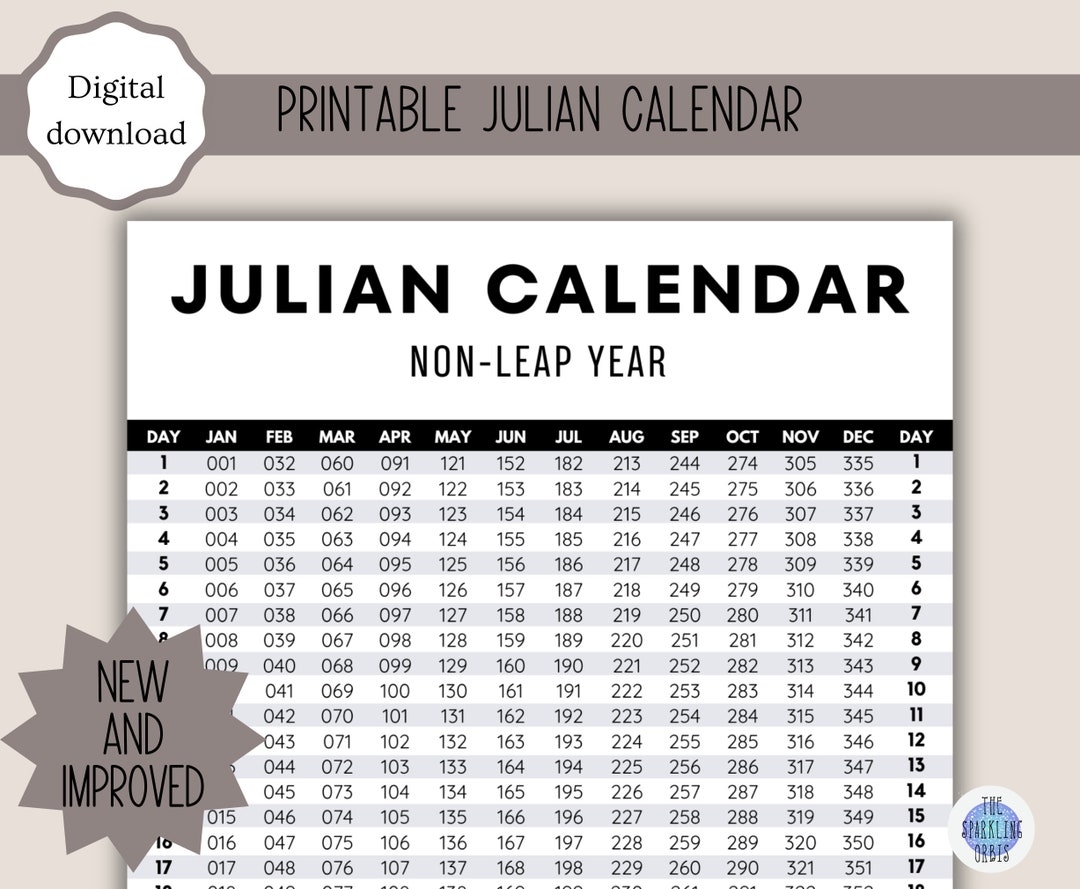 Printable Julian Calendar 2025 Download