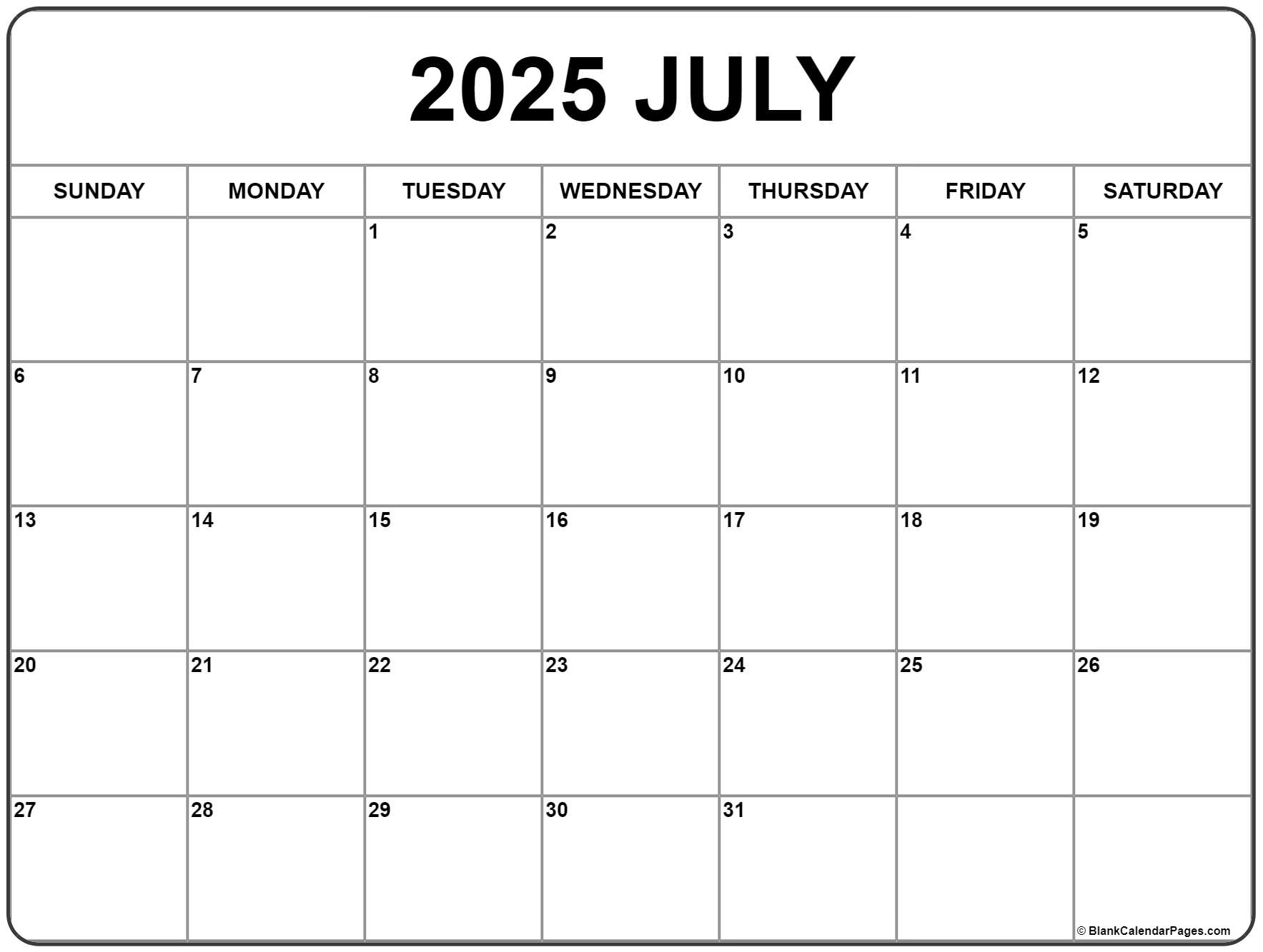 July Self Care Calendar 2025