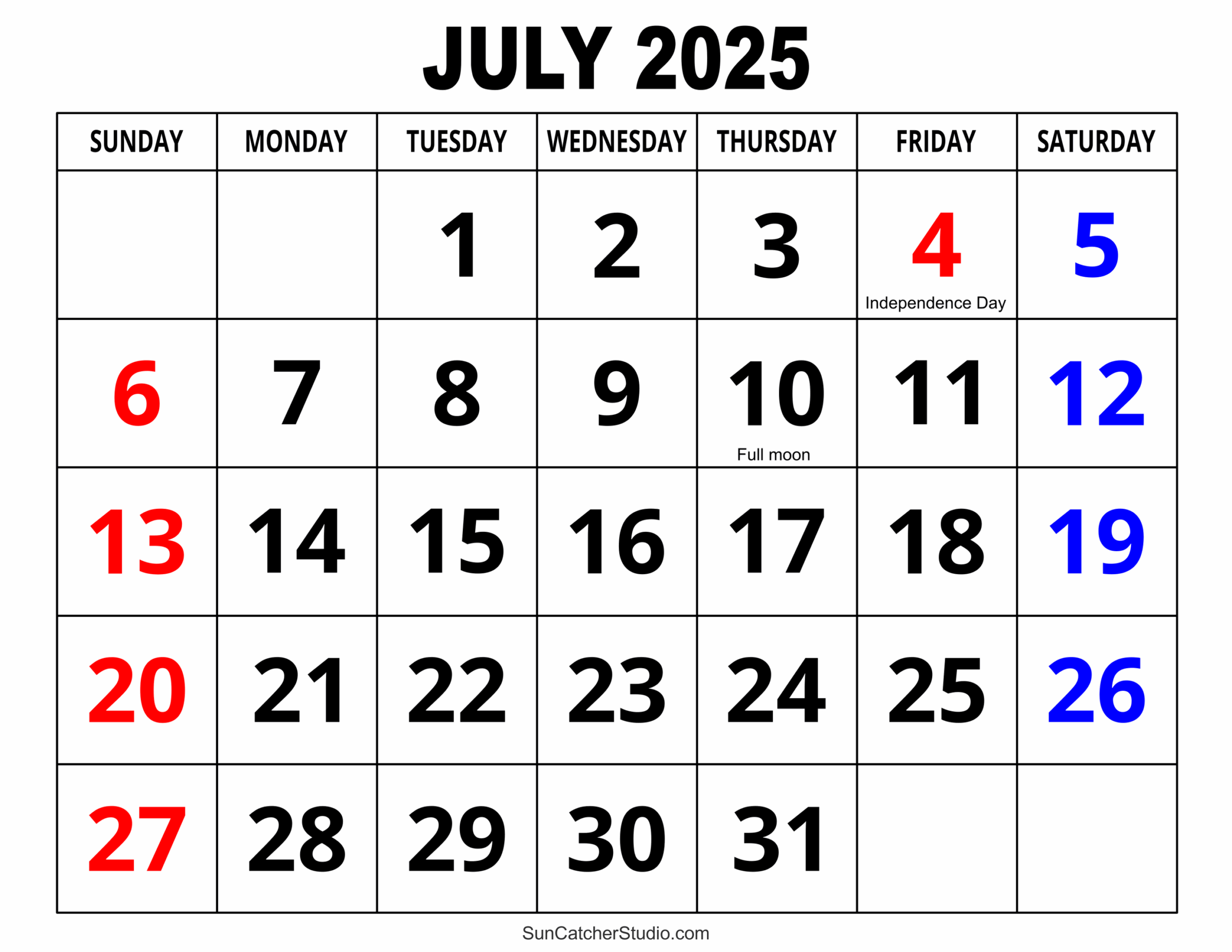 Printable Calendar July 2025 To December 2025