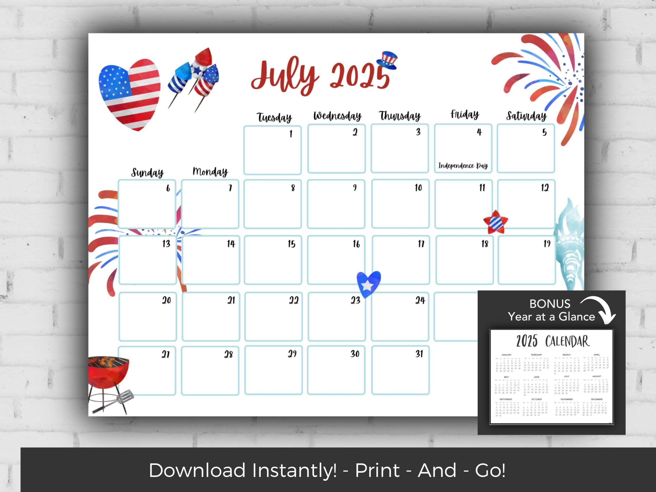July 2025 Calendar Kids Calendar Printable Calendar 2025 Monthly Calendar Printable 2025 Wall Calendar 2025 Calendar Printable Etsy