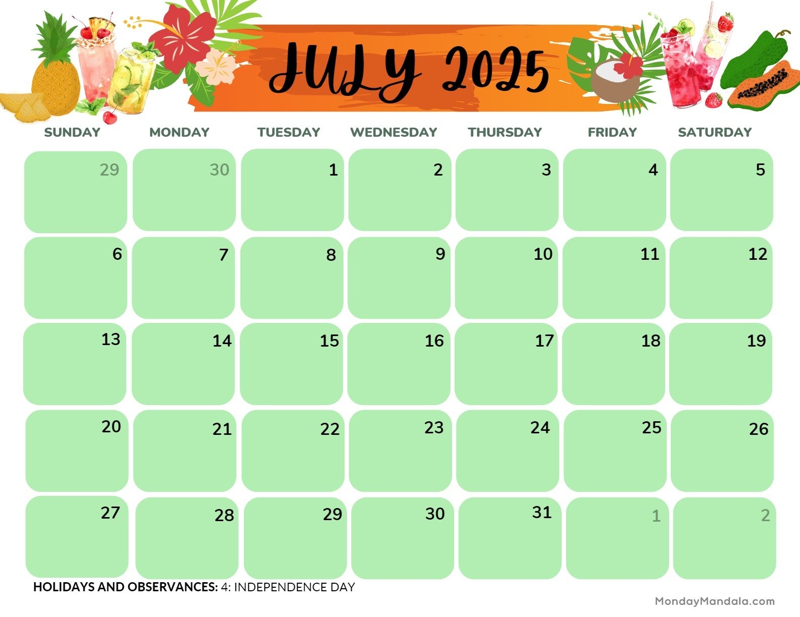 July 2025 Printable Calendar 52 Free PDF Printables 