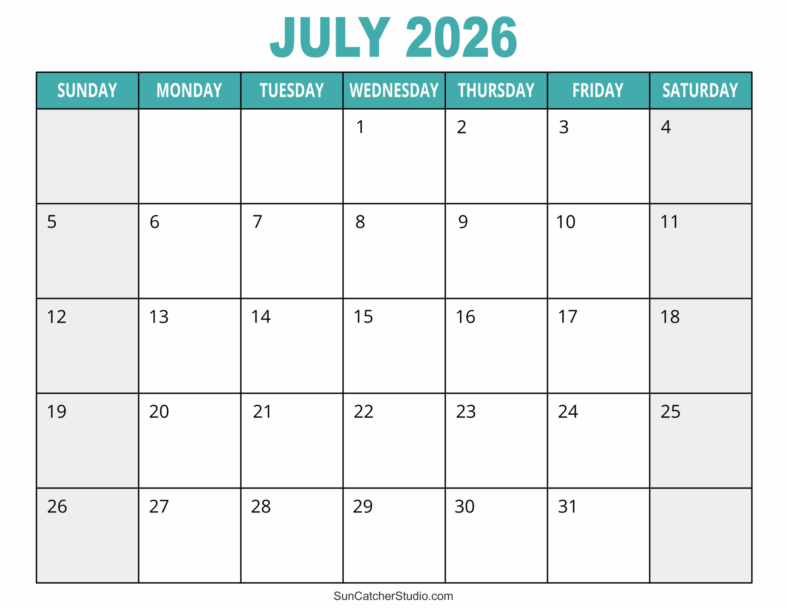 July 2026 Calendar Free Printable Free Printables Monograms Design Tools Patterns U0026 DIY Projects