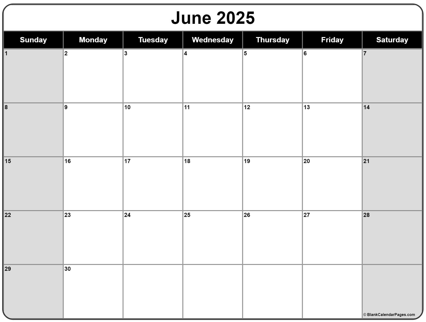 June And July 2025 Printable Calendar