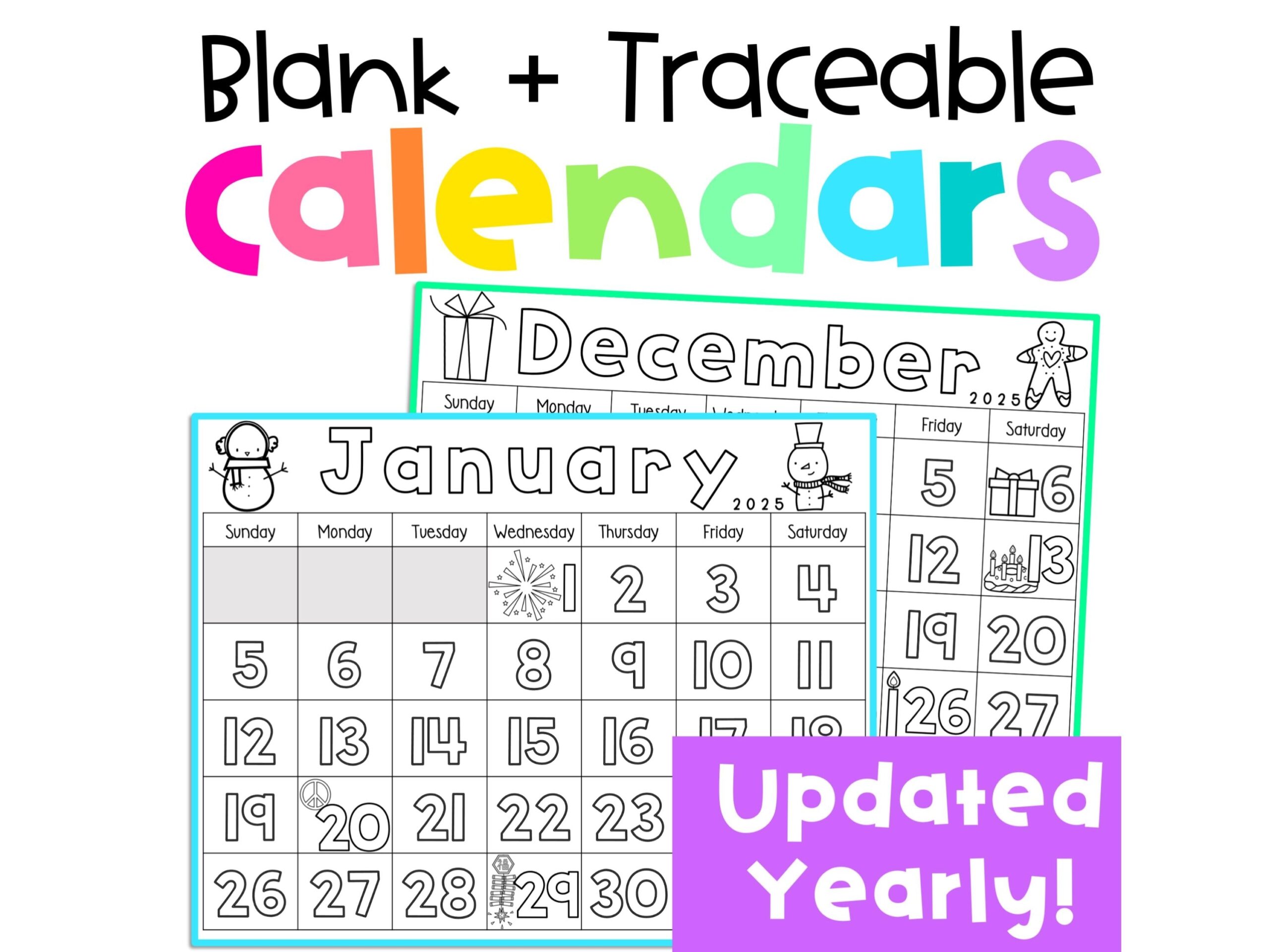 Kids Calendar Printable 2025 Calendar Template Montessori Preschool Kindergarten Morning Work Classroom Calendar Set Printable Etsy