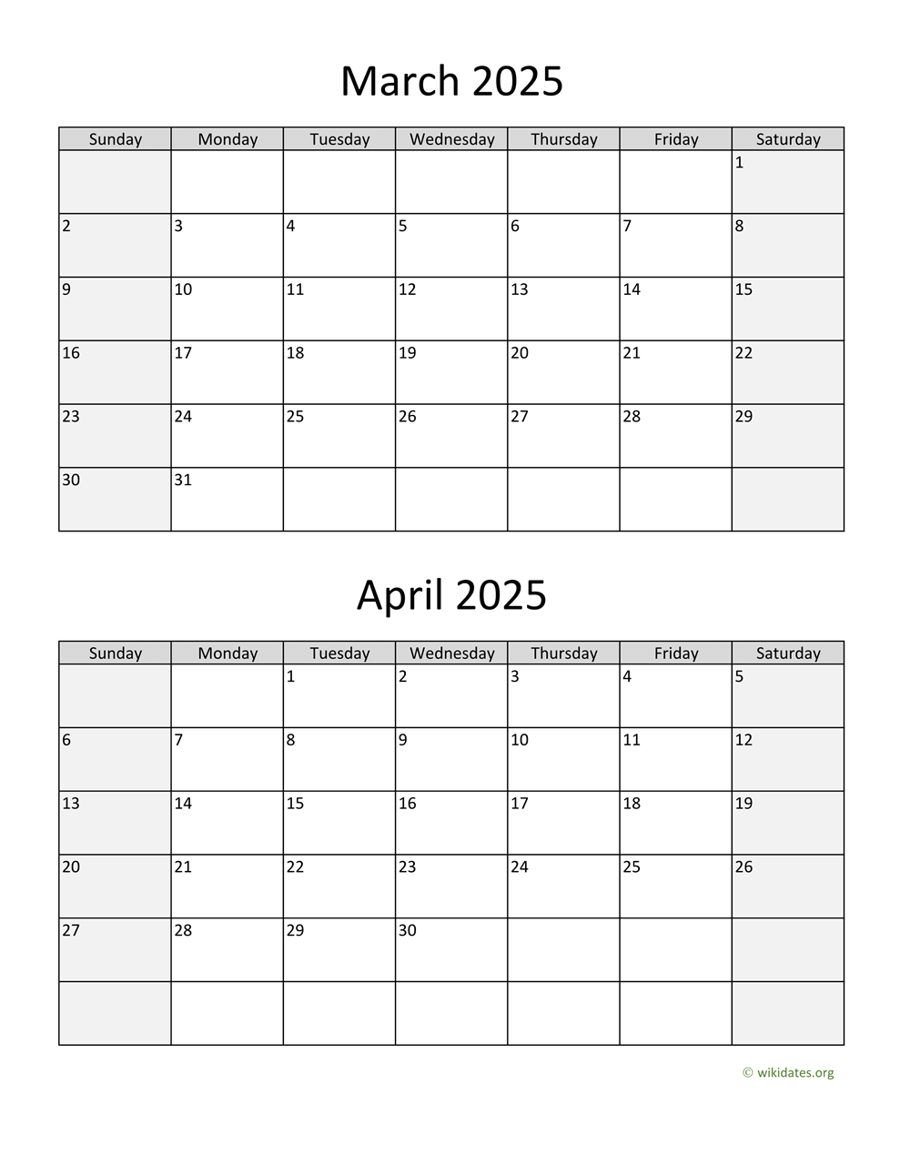 Free Printable Calendar April 2025 To March 2026