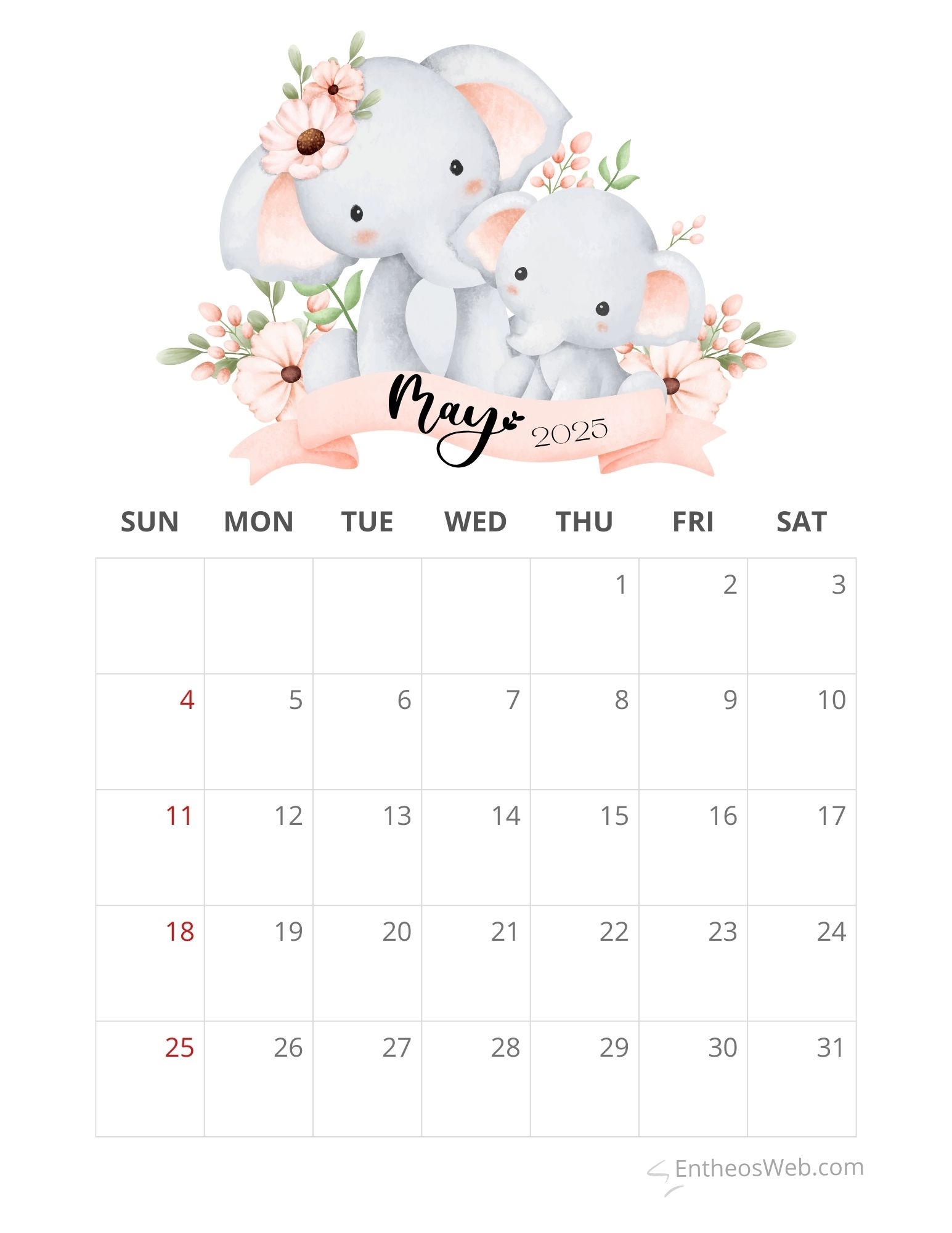 May 2025 Calendar Printables EntheosWeb