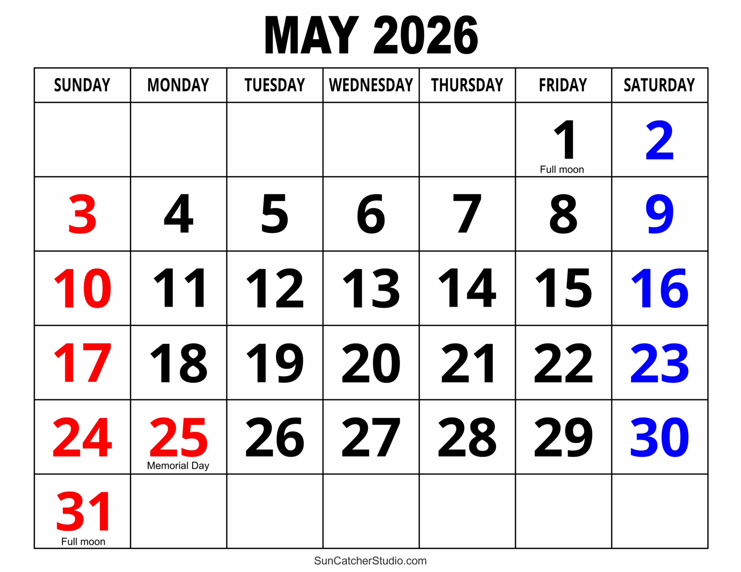 Free Printable Calendar 2026 April May