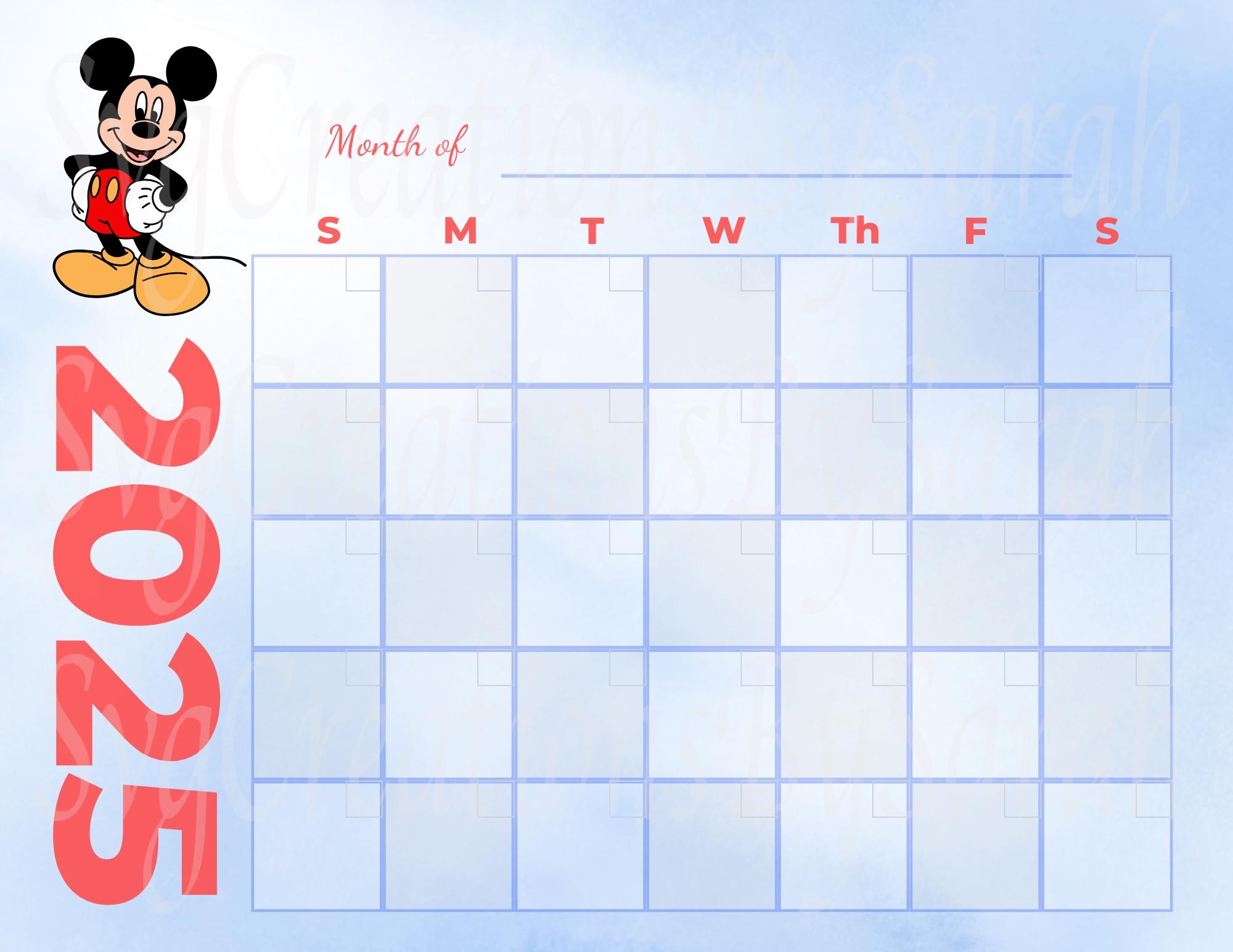 Free Printable 2025 Calendar Disney