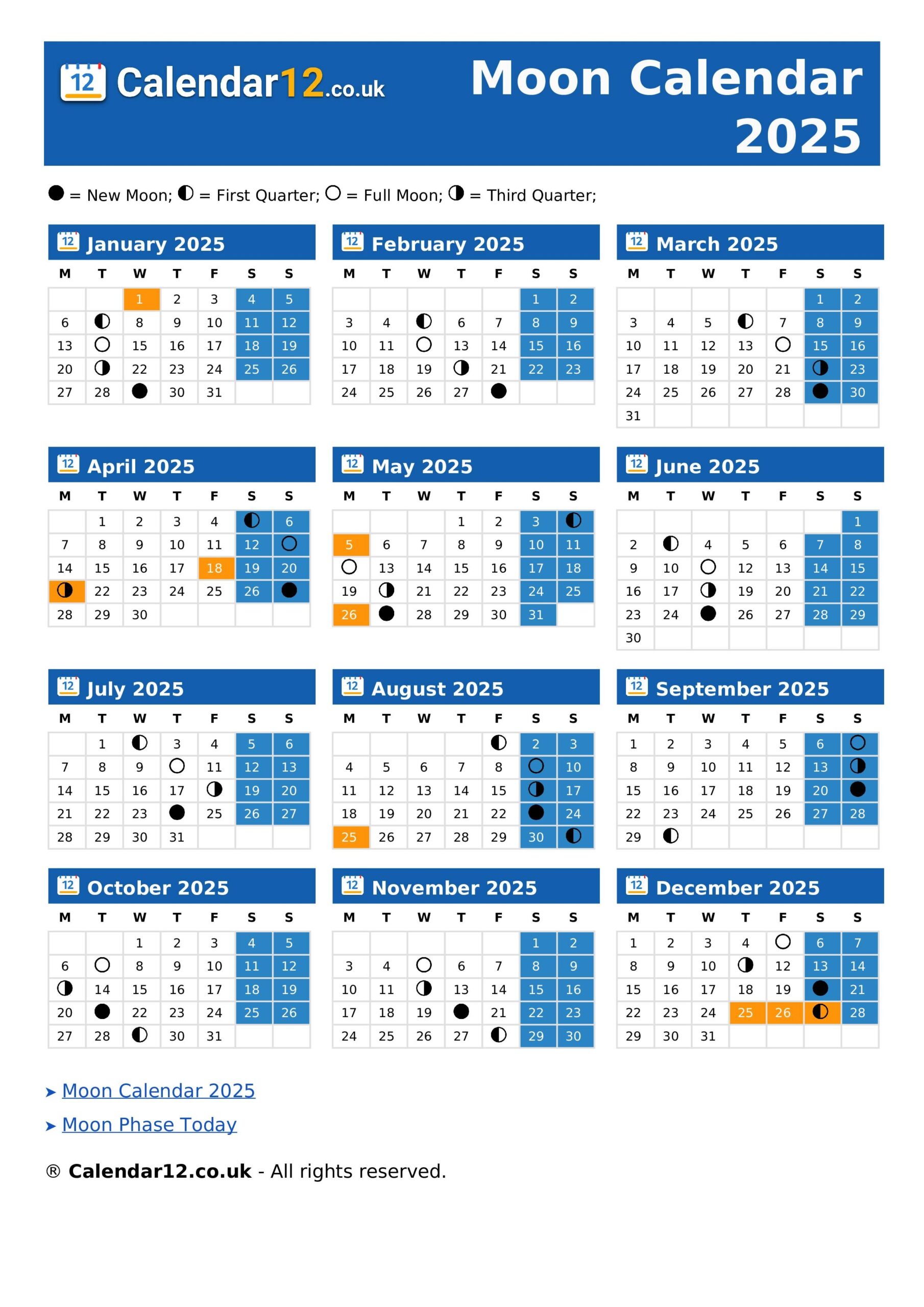 October Moon Calendar 2025