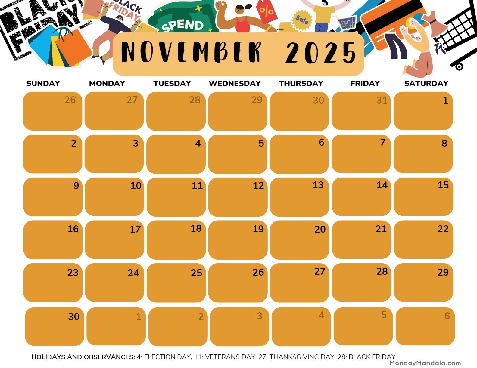 Free Printable November 2025 Calendar Wincalendar