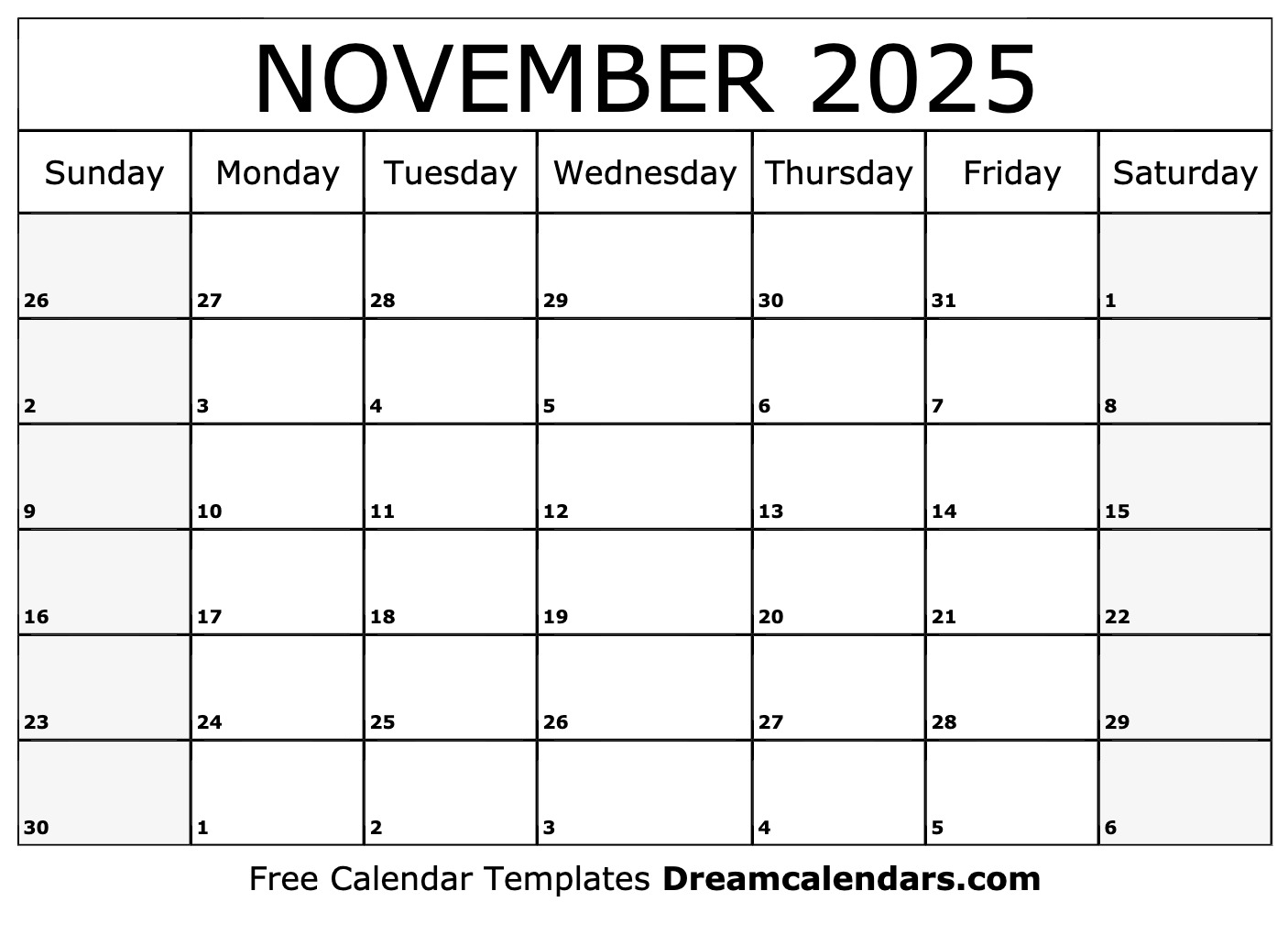 November 2025 Calendar With Holidays Printable