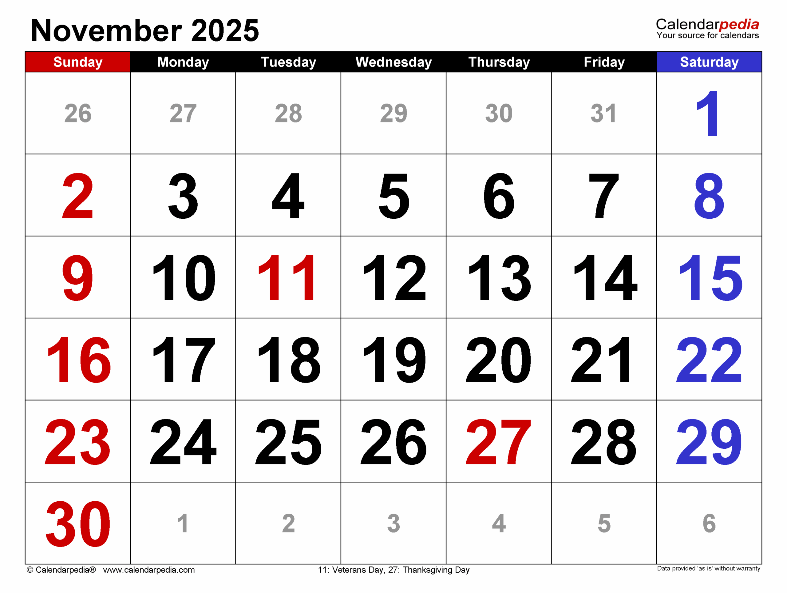 November 2025 Turkey Calendar Printable