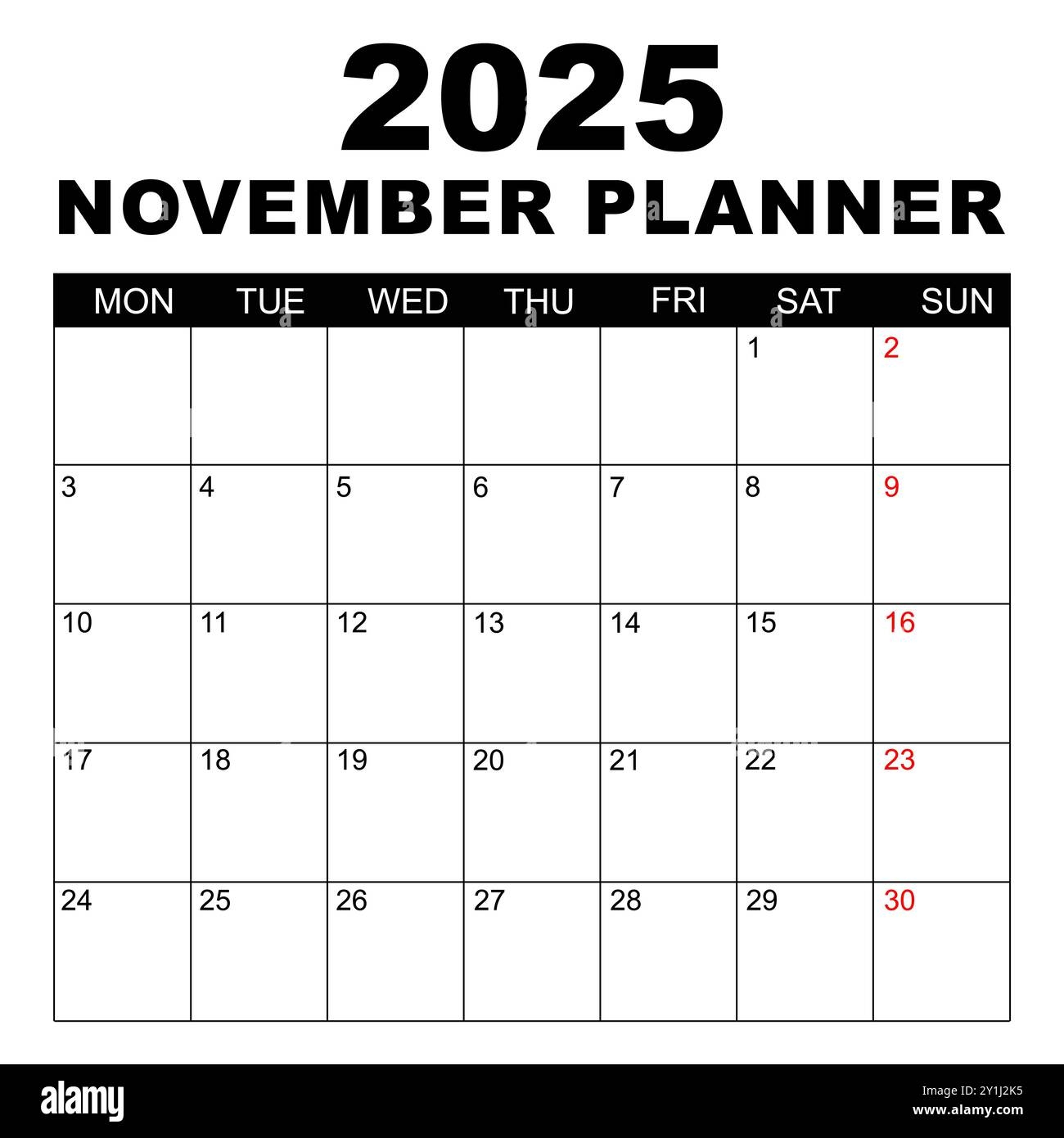 Printable Blank Calendar November 2025
