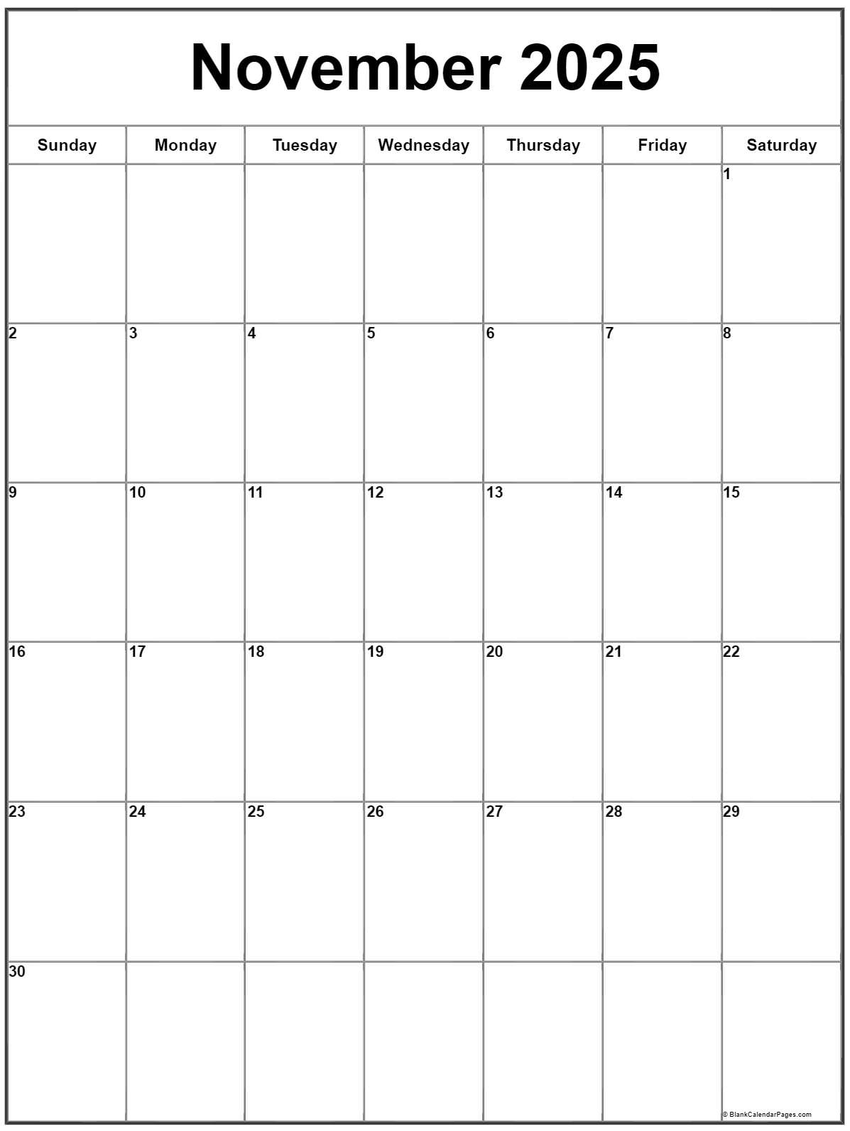 Free Printable November 2025 Calendar Town Calendars