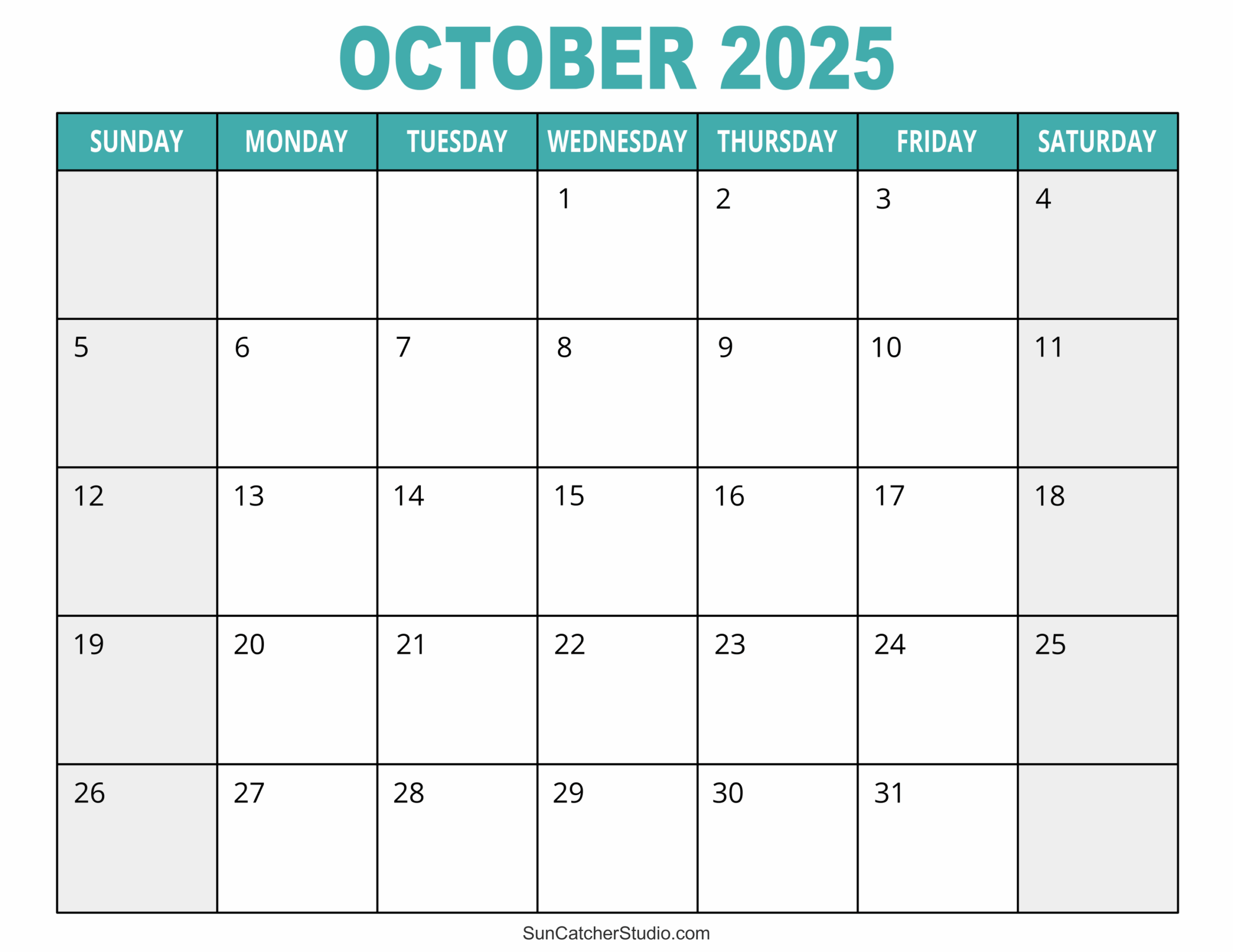 Free Printable Blank Calendar 2025 Template