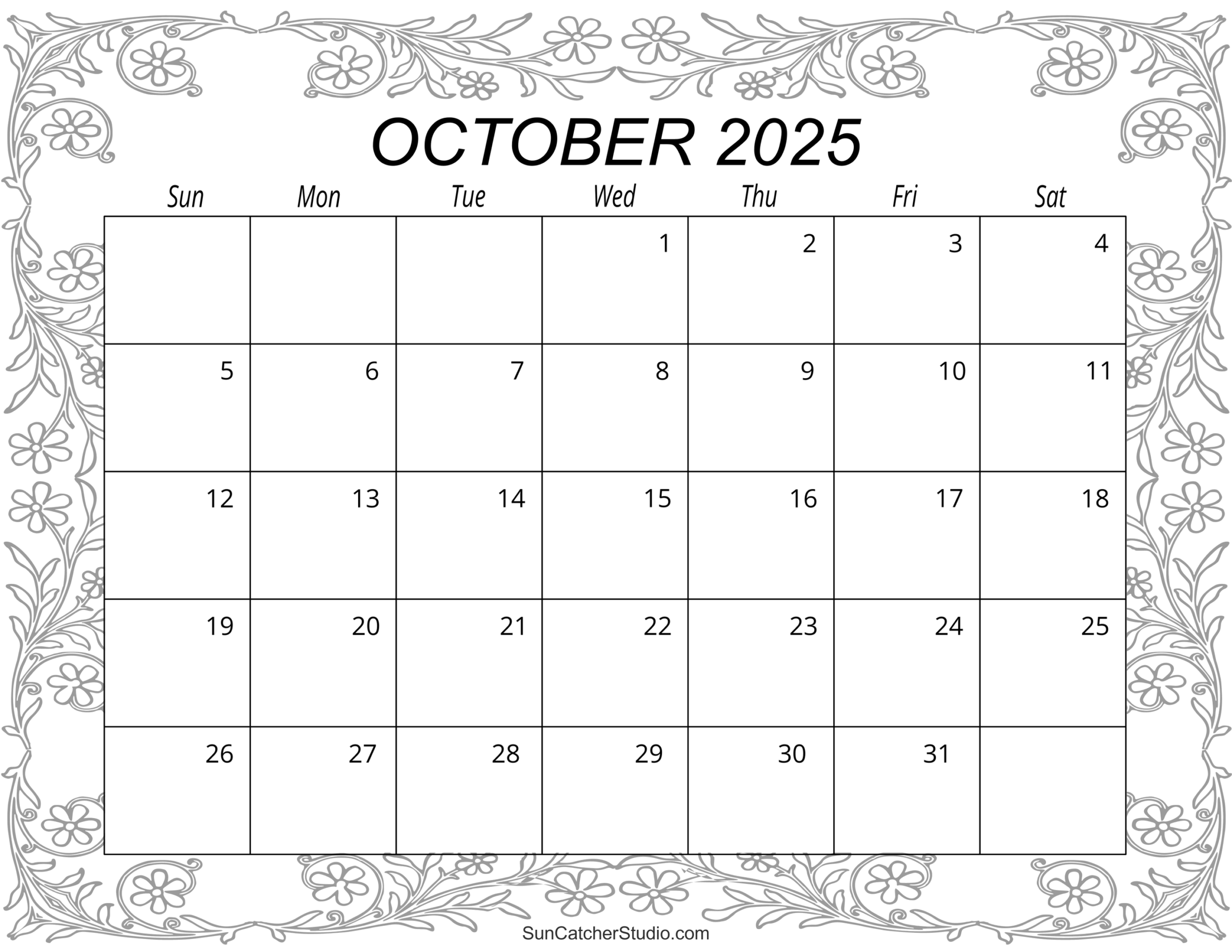 Free October 2025 Calendar