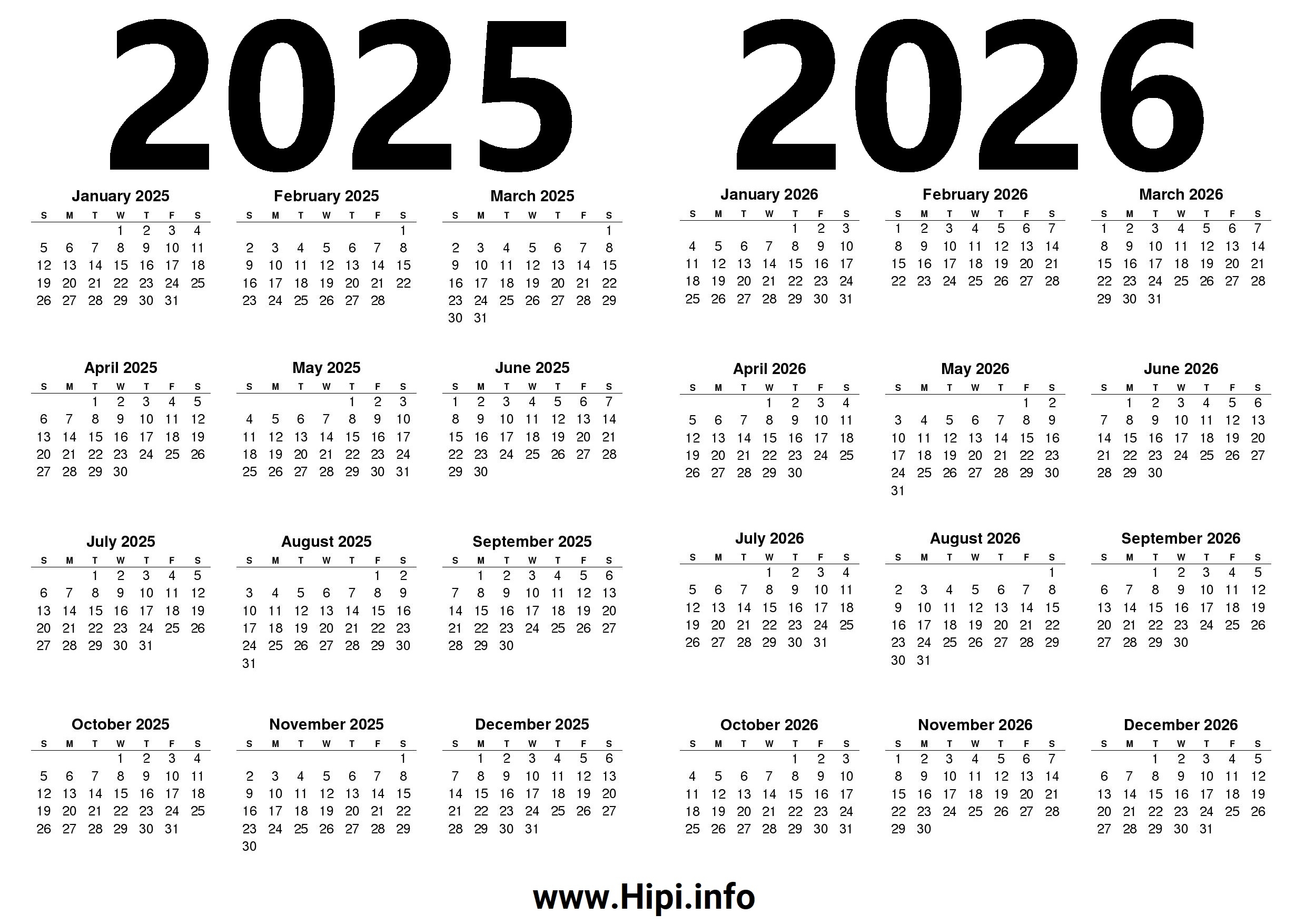 Free Printable Calendar 2025 2026 2