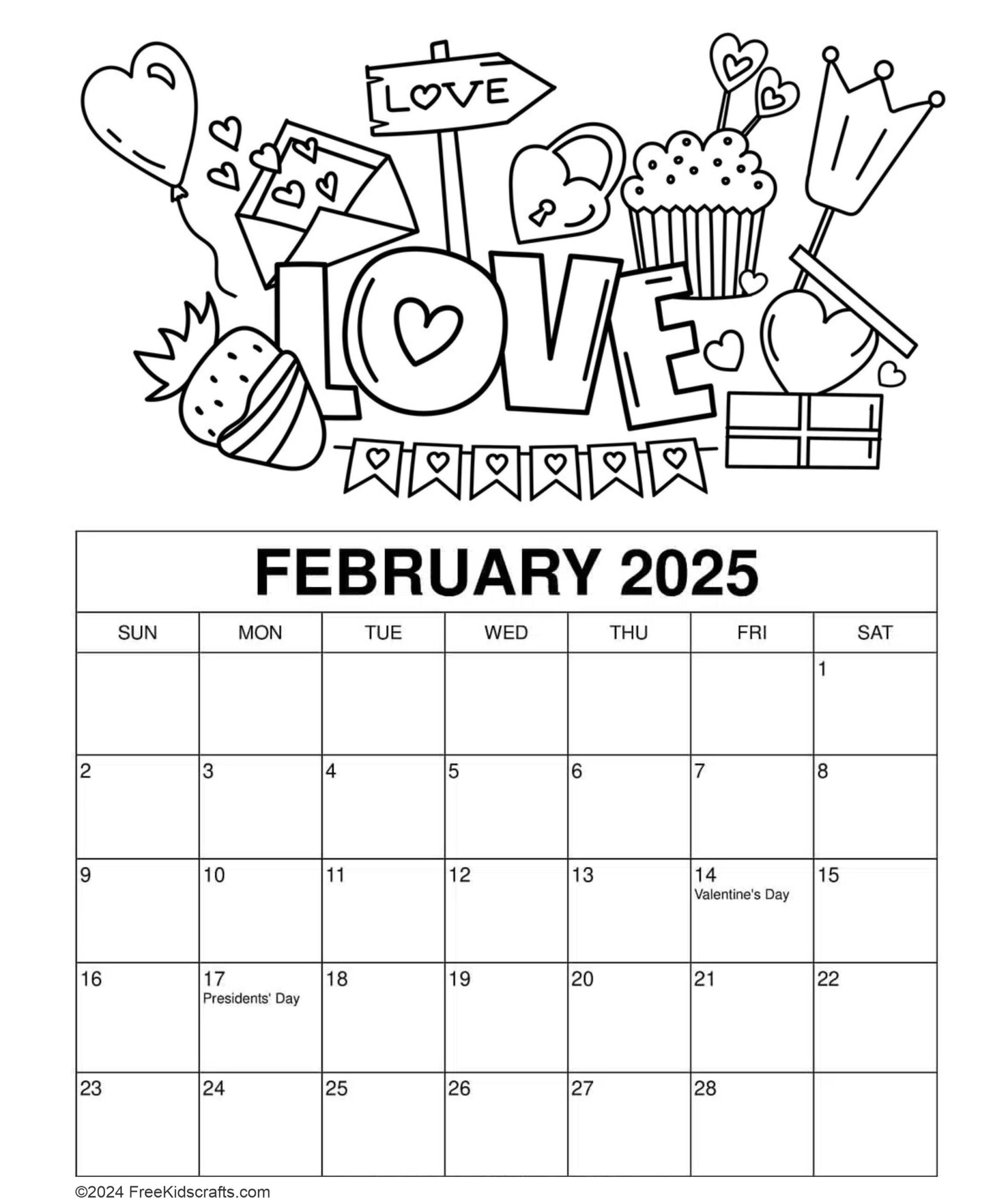 Free Printable 2025 Calendar Coloring Pages