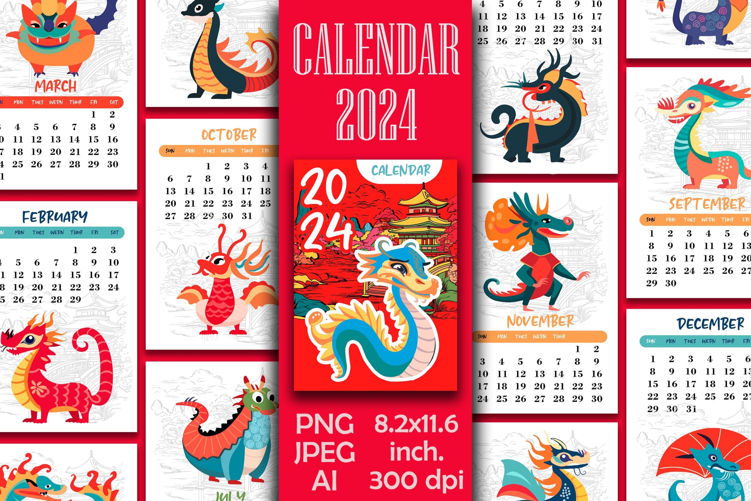 Free Printable 2025 Calendar By Month Dragon