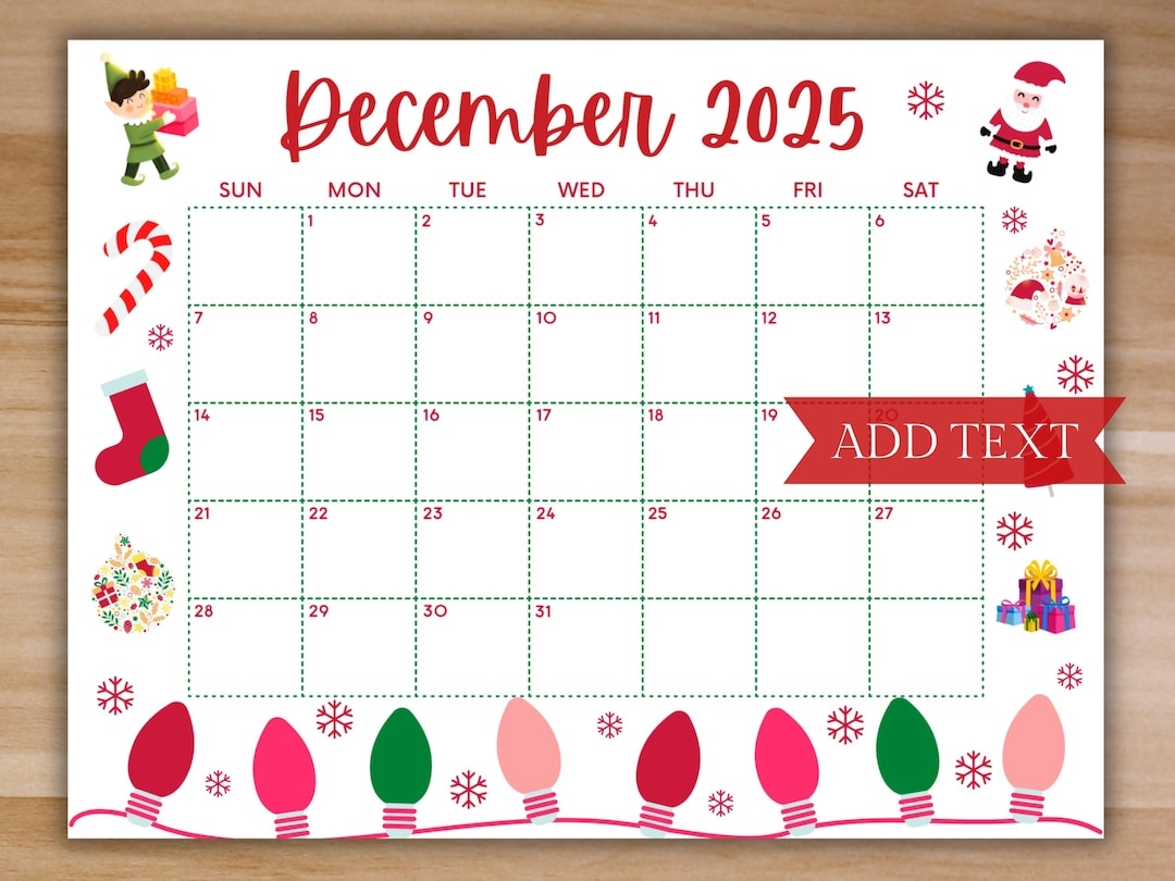 Calendar For December 2025 Printable