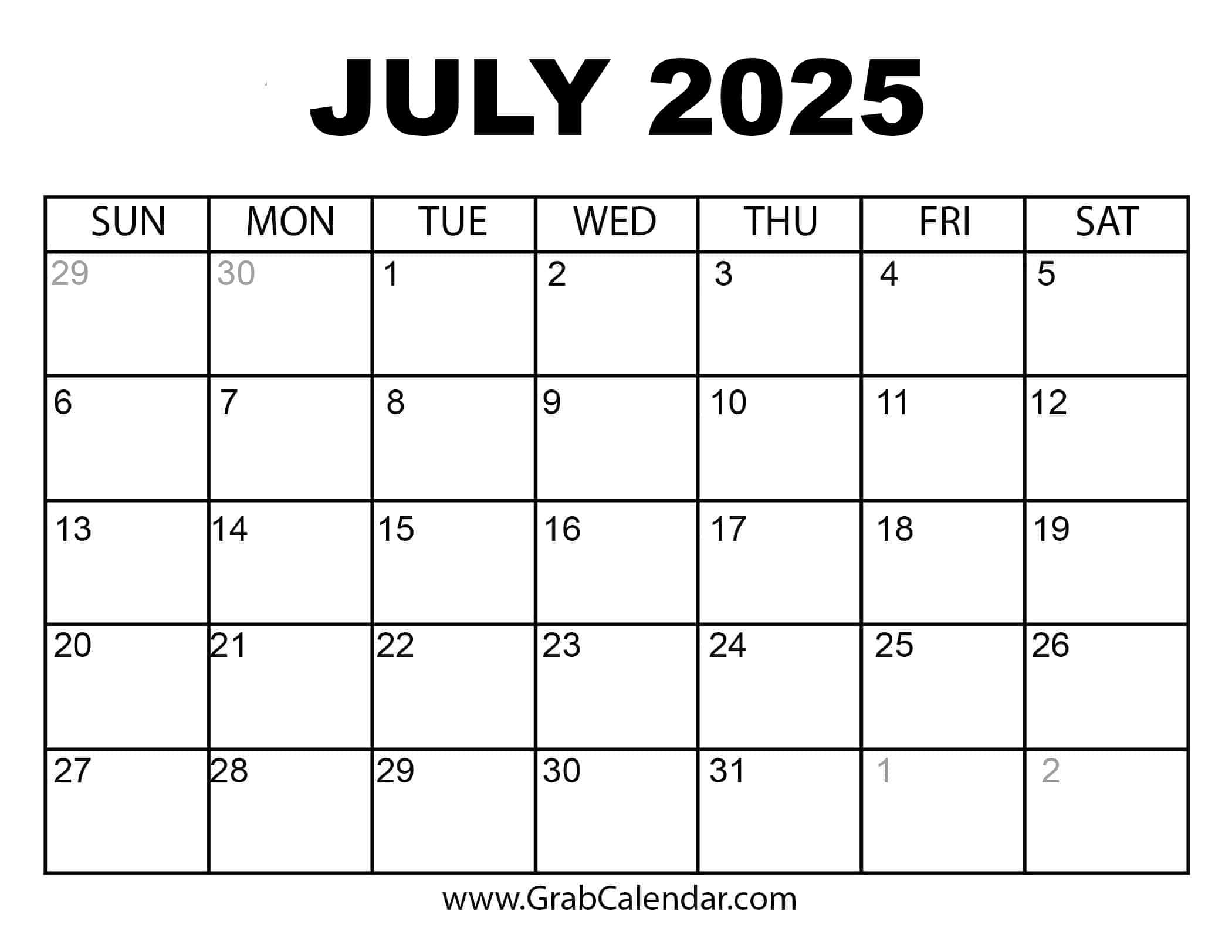 July Dei Calendar 2025