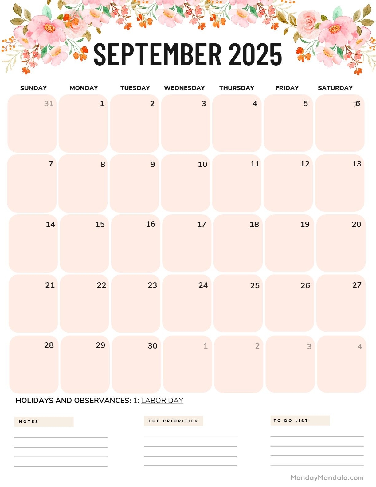 September 2025 Calendar 52 Free PDF Printables 