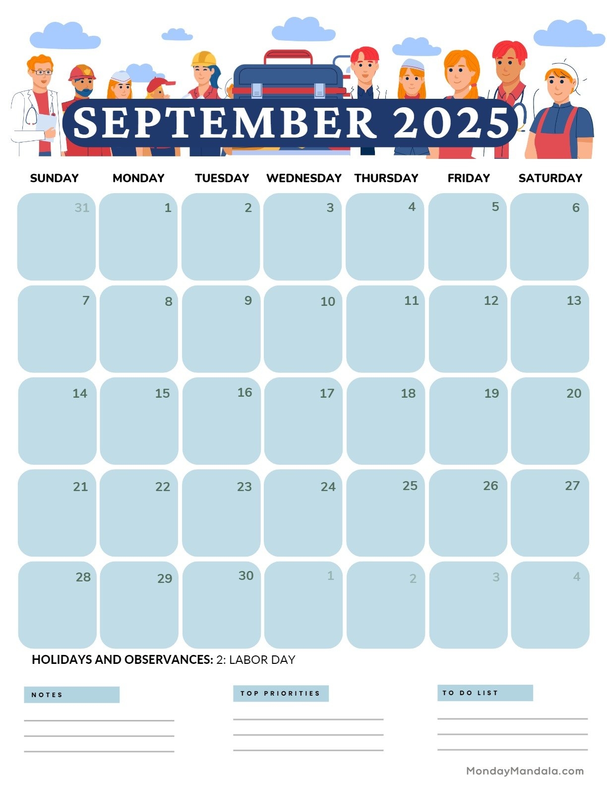 September 2025 Calendar 52 Free PDF Printables 