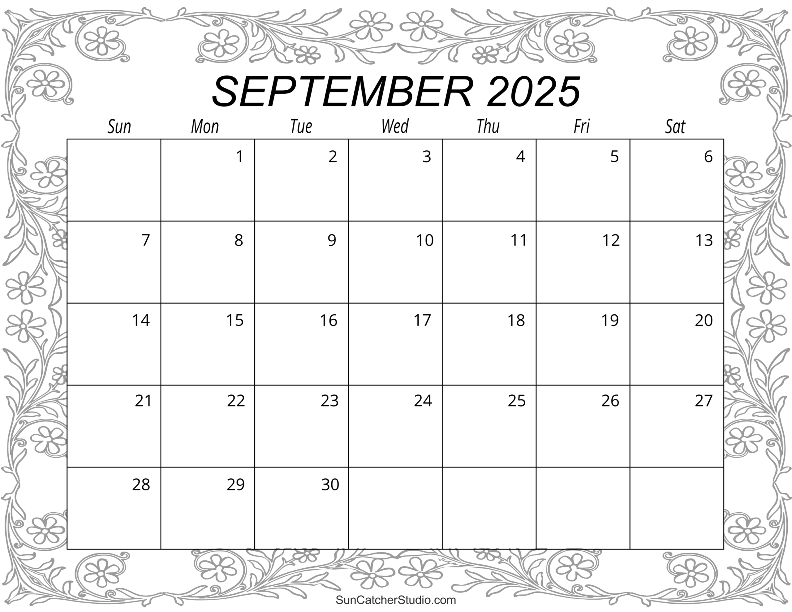 Printable Calendar 2025 September To December