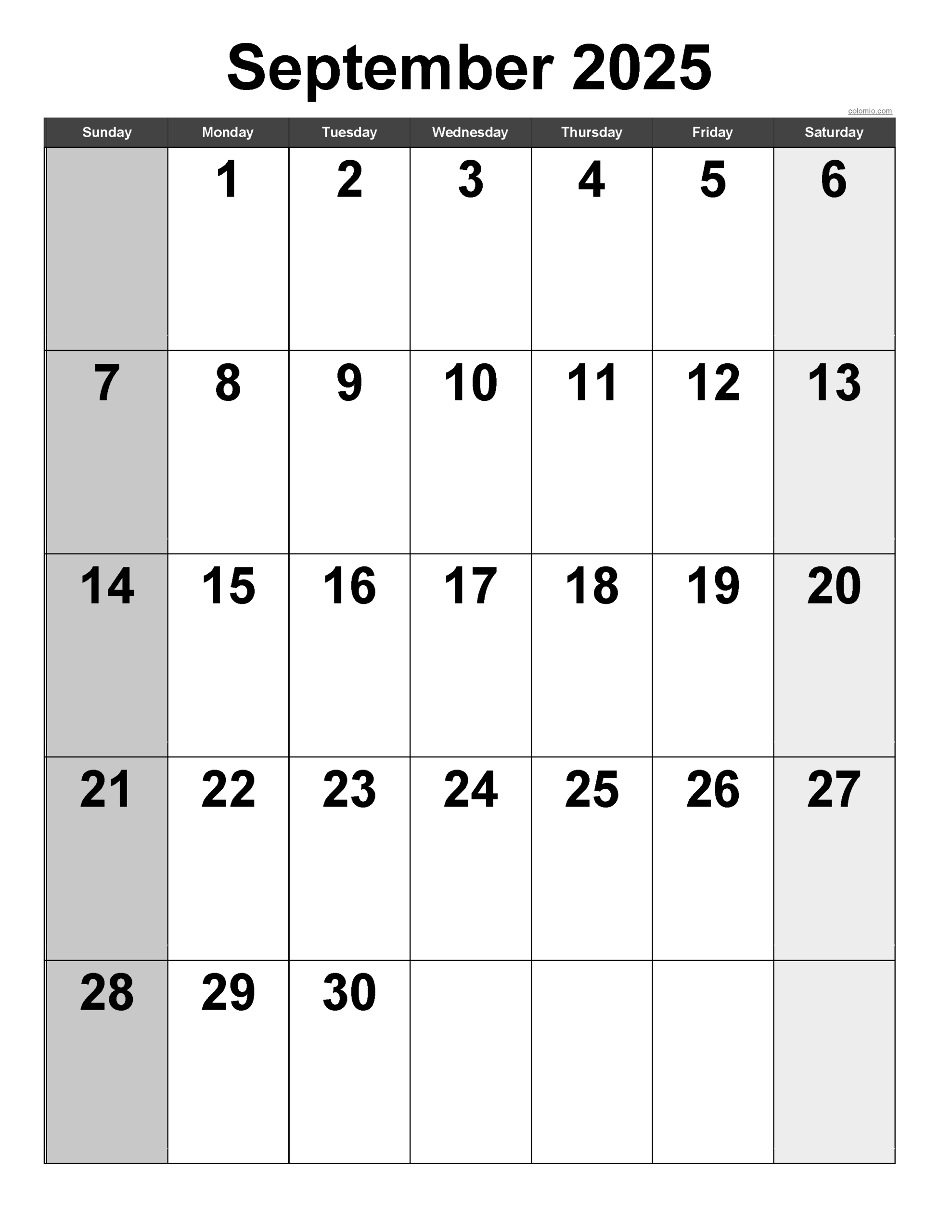 September 2025 Calendar Free Printable PDF XLS And PNG