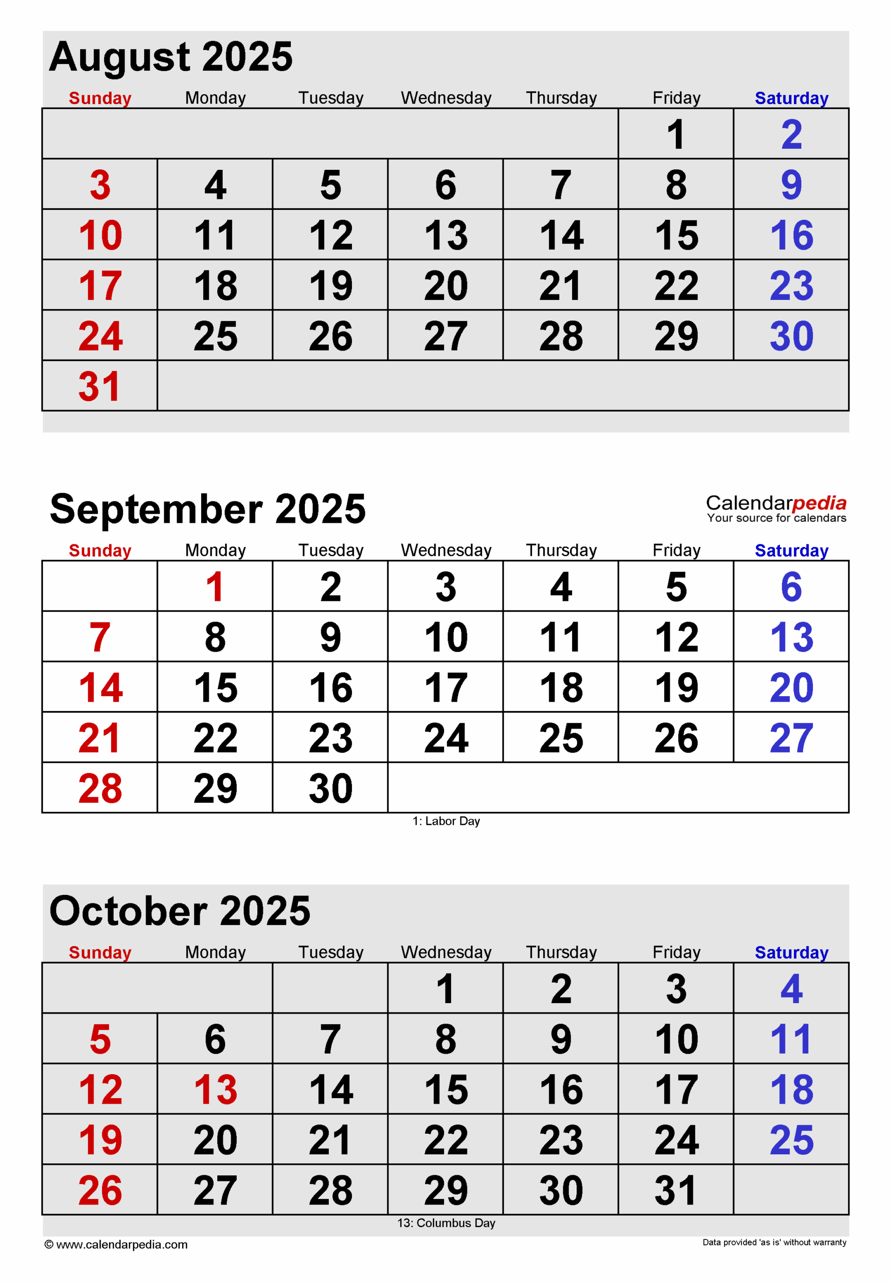 August And September 2025 Calendar With Holidays
