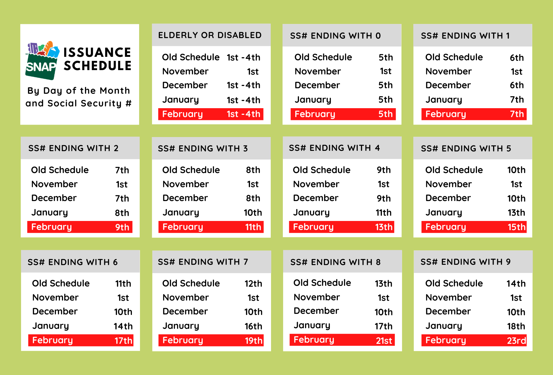 SNAP Updates Issuance Schedule Changes Louisiana Department Of