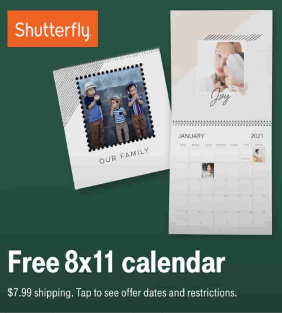 T Mobile Tuesdays Claim A Free Shutterfly 8x11 Photo Calendar DansDeals