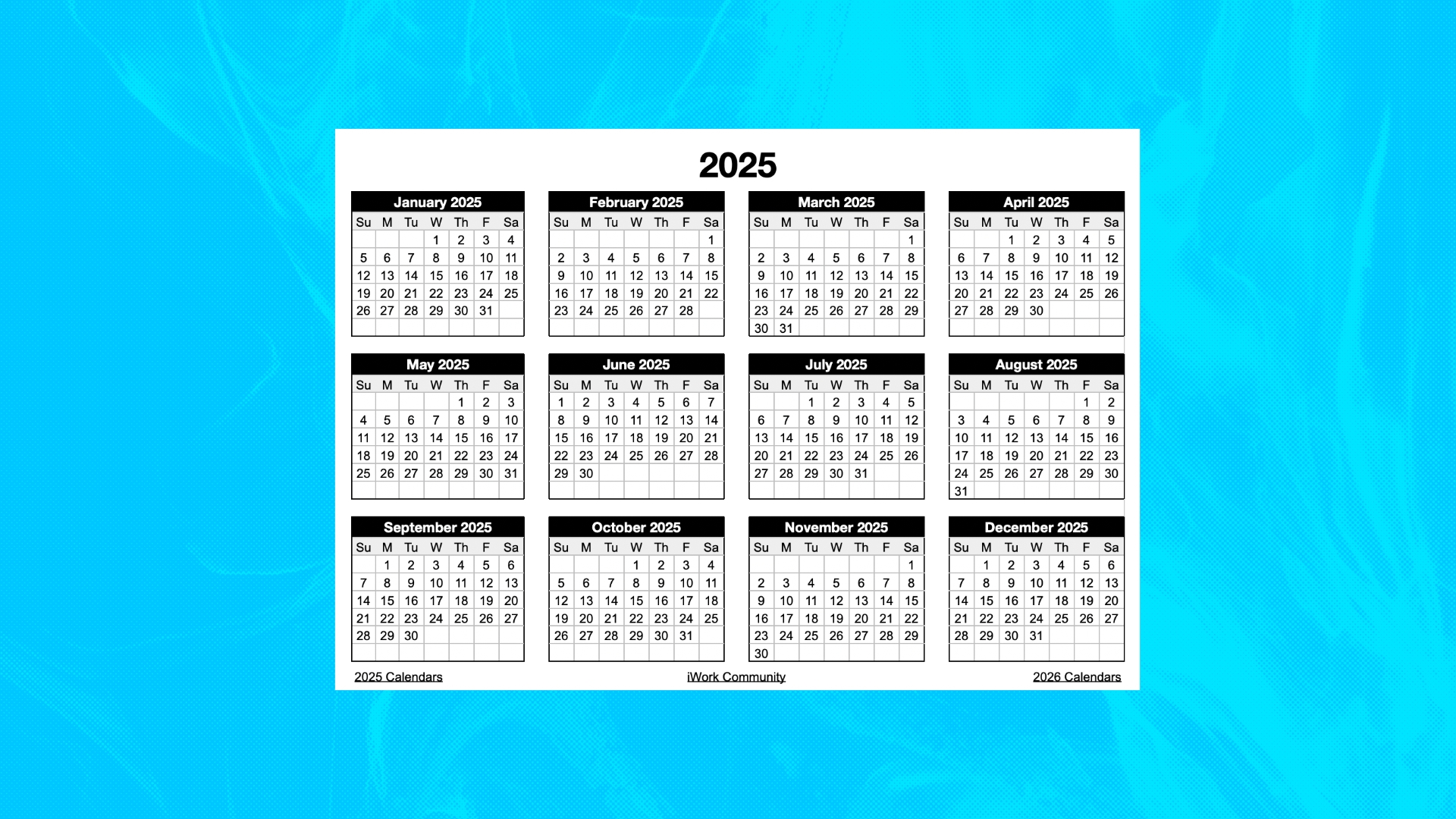 2025 Landscape Yearly Calendar Template For Numbers IWorkCommunity