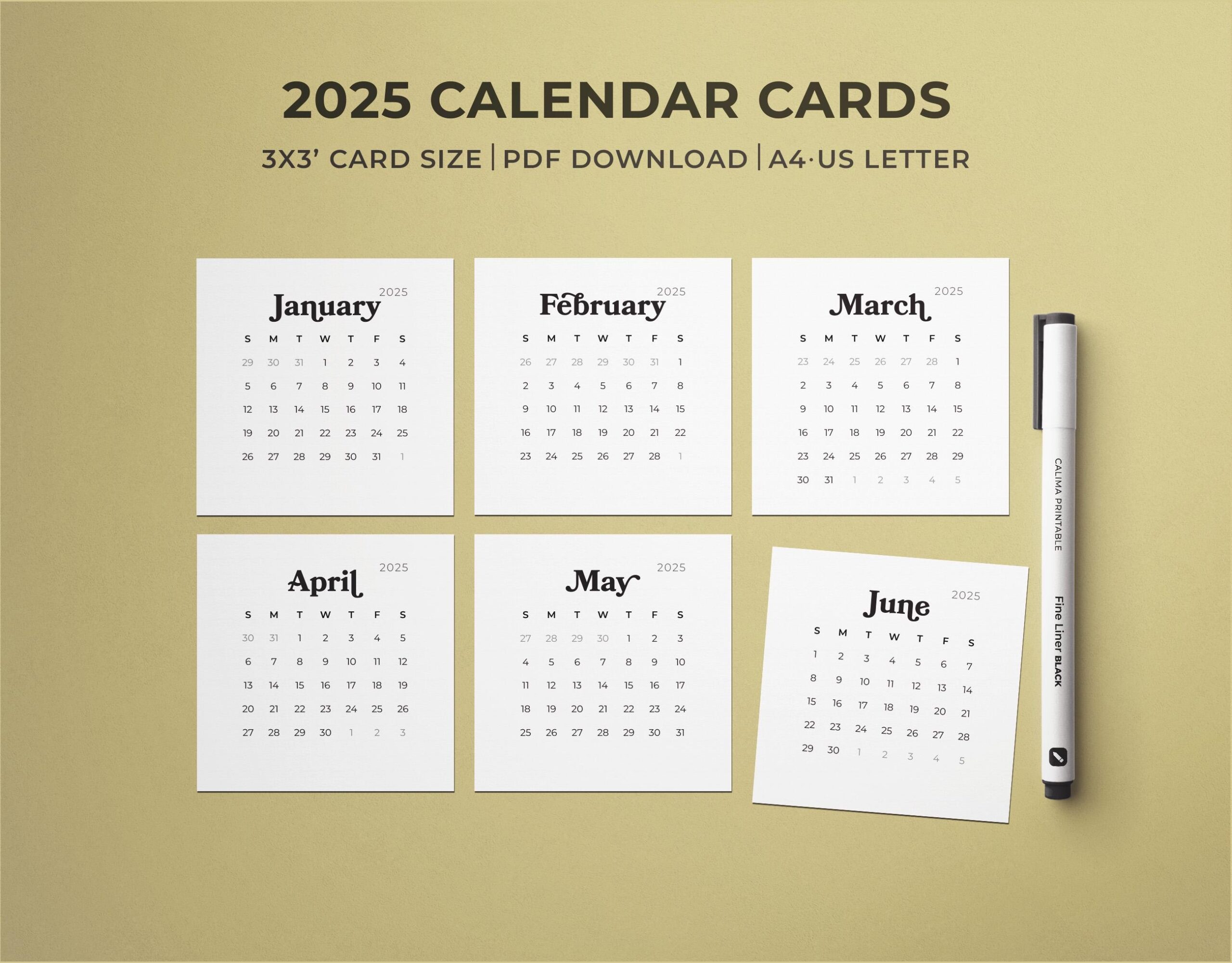 Free Printable Business Card Size Calendar 2025