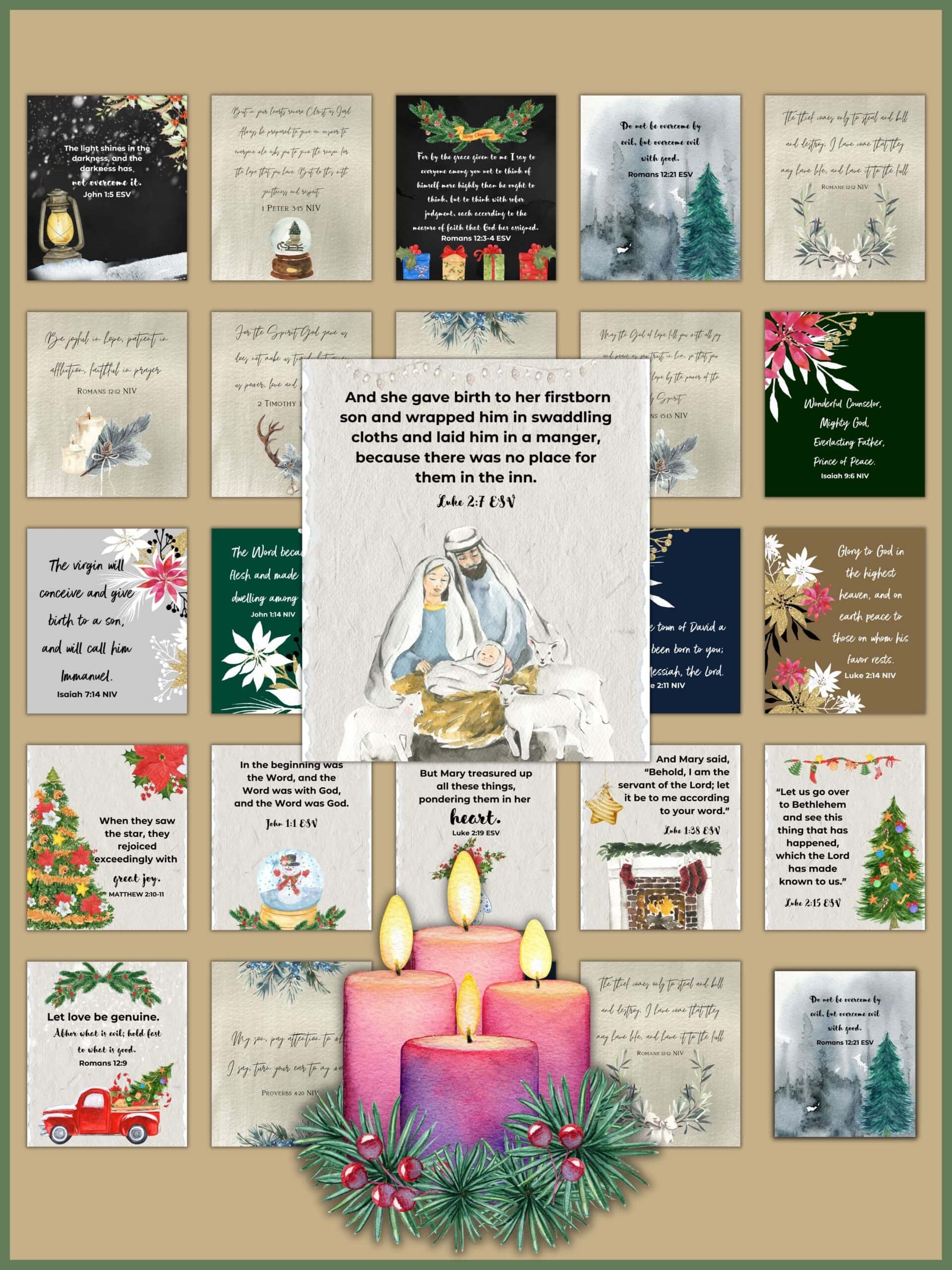 25 Advent Calendar Bible Verses With Advent Cards Healing Home