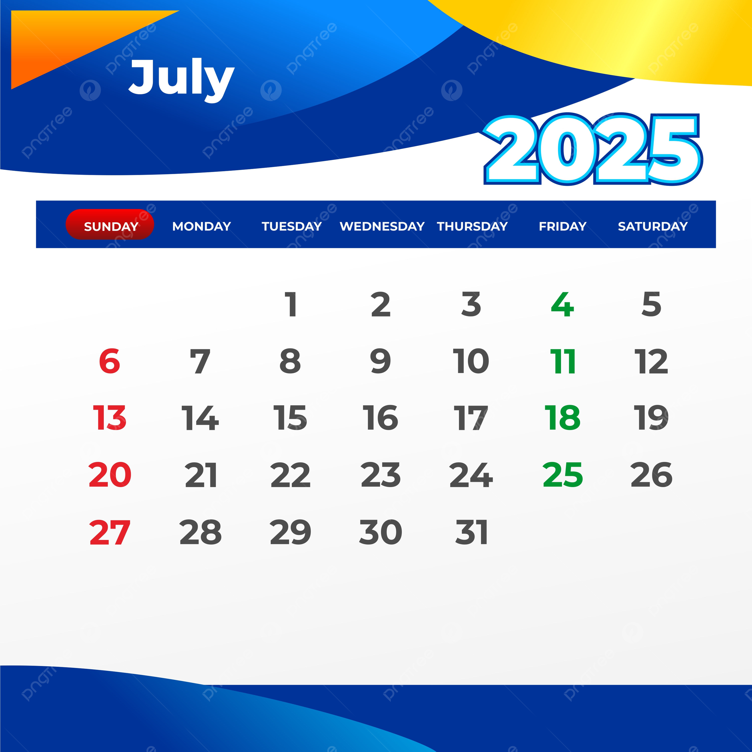 General Blue July 2025 Calendar